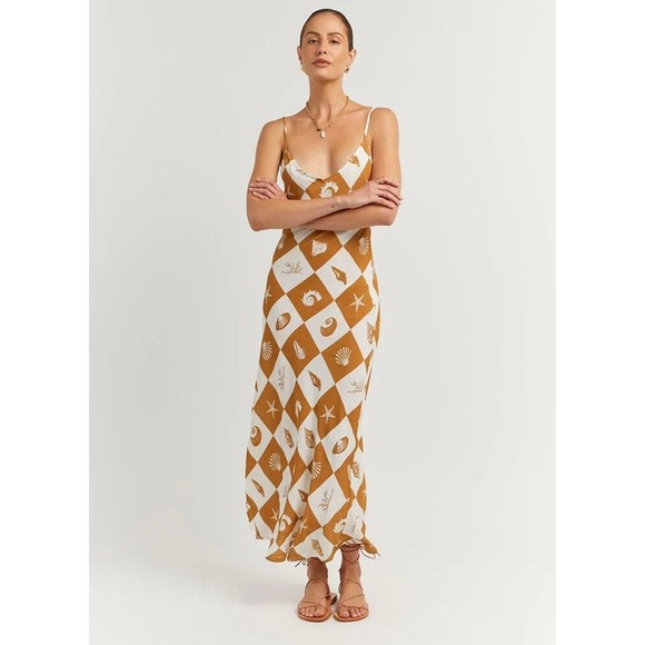 Dissh Mele Tangerine Shell Midi Dress Size 4